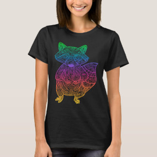 T-shirt Raton laveur psychédélique rétro animal