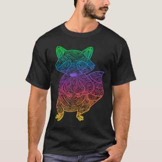 T-shirt Raton laveur psychédélique rétro animal fouilleur