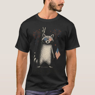 T-shirt Raton laveur sauvage rétro