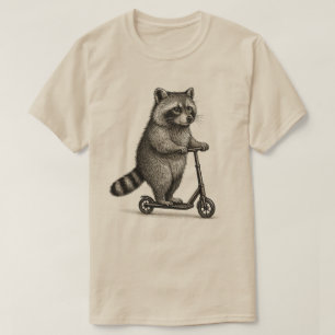 T-shirt Raton laveur scooter vintage l Raton laveur à scoo
