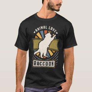 T-shirt Raton laveur Vintage Classique Rétro Animal