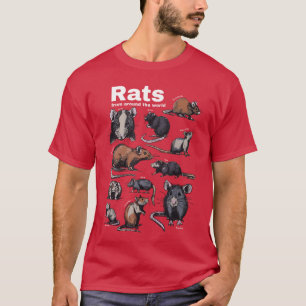 T-shirt Rats du monde entier Graphique vintage de rongeurs