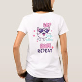 T-Shirt Rave Chat Kawaii - Mangez Sleep Meow Rave  (Dos)