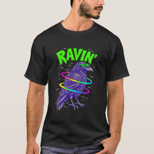 T-shirt Rave Corbeau Néon EDM Halloween RAVIN