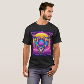 T-shirt Rave Sloth - Synthwave (Devant entier)