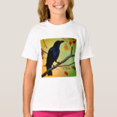 T-shirt Raven De Plaisir Entouré Sur Branche (Devant)