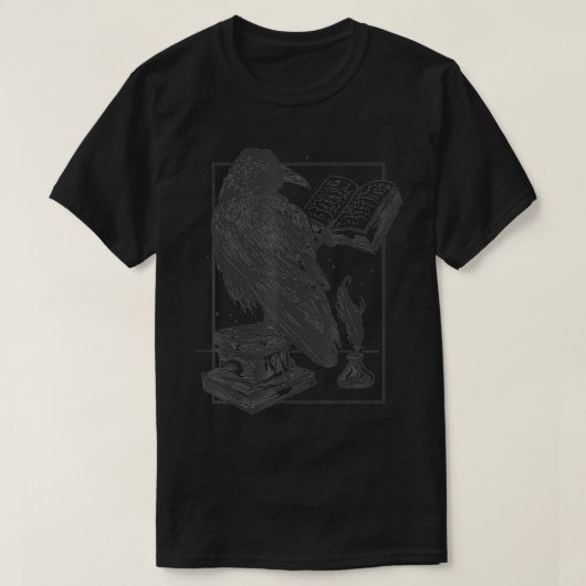 T-shirt Raven Goth Dark Academic Magic Gothic Crow Occult (Design devant)