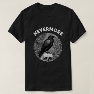 T-shirt Raven On Skull Avec Roses Plus