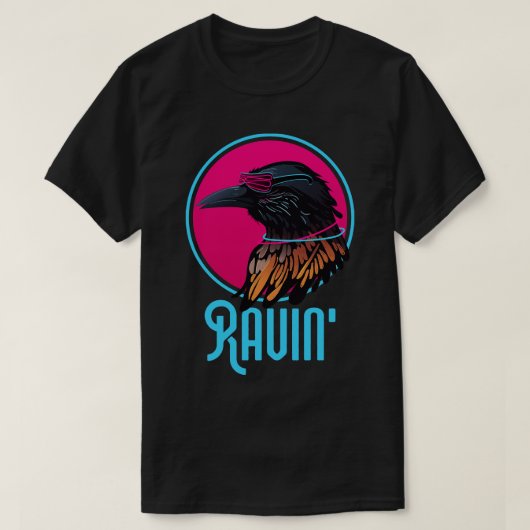 T-shirt Raving Raven Wingspan Oiseau observer (Design devant)