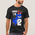 T-shirt Raw I'm 2 Birthday Boy Dinosaur 2 Year Old Kids<br><div class="desc">Raw I'm 2 Birthday Boy Dinosaur Enfants de 2 ans.</div>