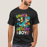T-shirt Raw I'm 5 Birthday Boy Funny Dinosaur Air Balloon<br><div class="desc">Raw I'm 5 Birthday Boy Funny Dinosaur Air Balloon</div>