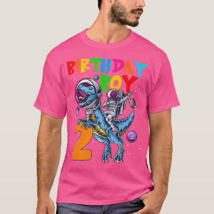 T-shirt Rawr 2 ans Anniversaire Garçon astronaute équitati