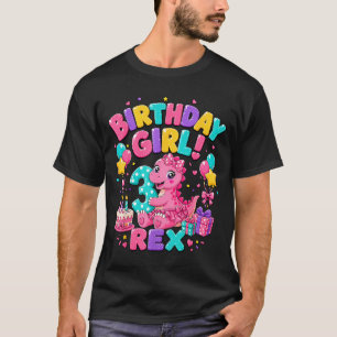 T-shirt Rawr 3 Trois Rex Rose Dinosaure 3ème Anniversaire