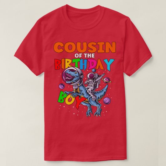 T-shirt Rawr Cousin De L'Astronaut Anniversaire Monte D (Design devant)