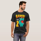 T-shirt Rawr I`m 2 Theme Dino Anniversaire (Devant entier)