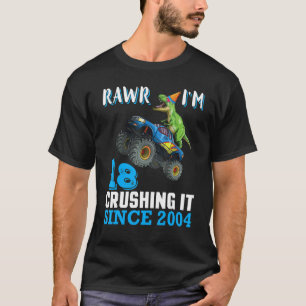 T-shirt Rawr I'm 18 years Dinosaur Drive Voiture Crushing 