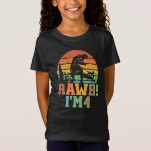 T-Shirt Rawr Im 4 Dinosaure T Rex 4 Ans