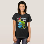 T-shirt Rawr I'm 5 5th Birthday T Rex Dinosaur Funny Party (Devant entier)