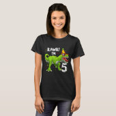 T-shirt Rawr I'm 5 5th Birthday T Rex Dinosaur Funny Party (Devant entier)