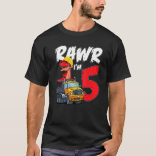 T-shirt Rawr I'm 5 C'est mon 5ème anniversaire Dinosaure s