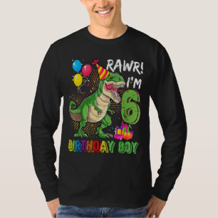 T-shirt Rawr Im 6 Dinosaur Anniversaire Garçon 6 Anniversa