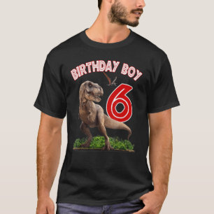 T-shirt Rawr I'm 6th Dinosaures Birthday Boy 6 Years Re