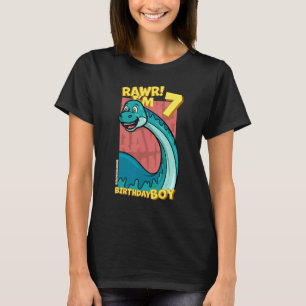 T-shirt Rawr I'm 7 Birthday Boys 7th Birthday Dino Bronto