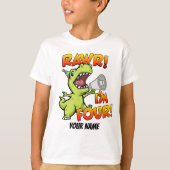 T-shirt Rawr I's Four Dinosaur (Devant)