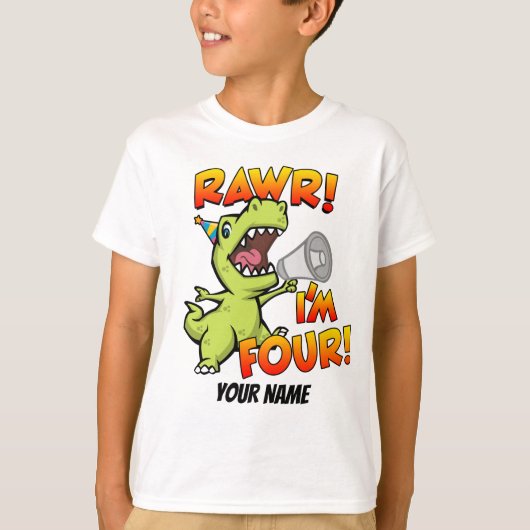 T-shirt Rawr I's Four Dinosaur (Devant)