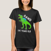 T-shirt Rawr J'ai 7 ans Cool Hip Dinosaur 7e anniversaire (Devant)