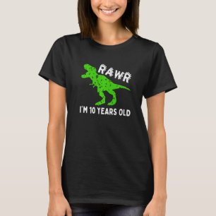 T-shirt Rawr Je suis 10 Ans Dinosaur Vintage 10ème anniver