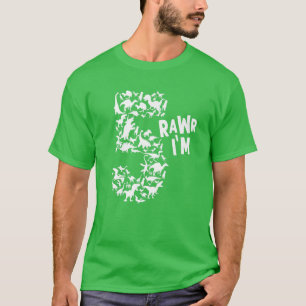 T-shirt Rawr Je suis 5 mignons Enfants Je suis 5 garçons