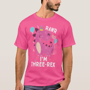 T-shirt Rawr Je suis trois Rex 3e anniversaire 3 ans Dinos