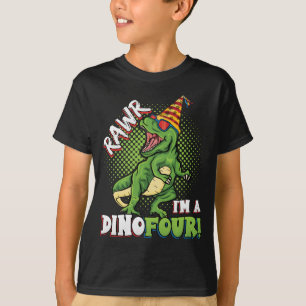 T-shirt Rawr Je suis un Dinofour 4e anniversaire Dinosaur