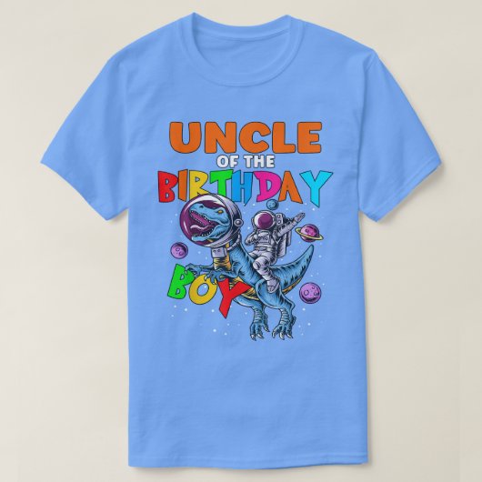 T-shirt Rawr Oncle Of The Birthday Boy Astronaut Riding Di (Design devant)