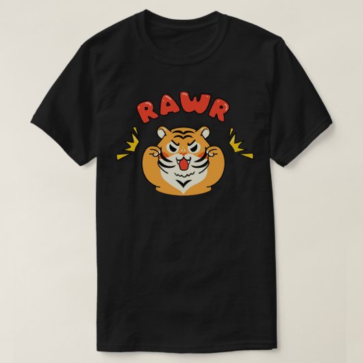 T-shirt Rawr Tiger Kawaii (Design devant)