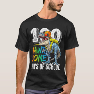 T-shirt Rawrsome Days Of School Dinosaur 100ème Jour De Sc