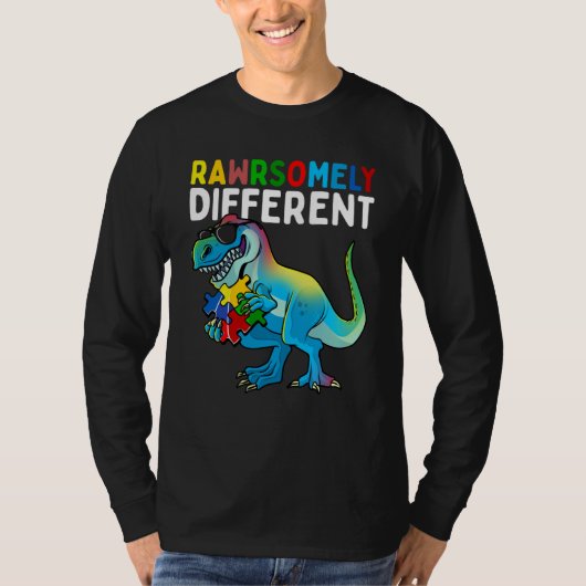 T-shirt Rawrsomely Different Dinosaur Autism Awareness Puz (Devant)