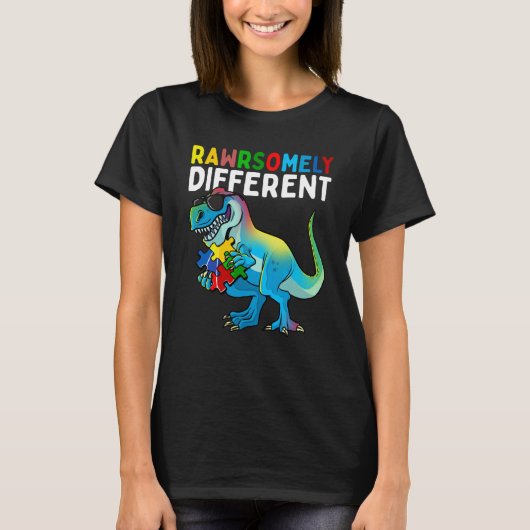 T-shirt Rawrsomely Different Dinosaur Autism Awareness Puz (Devant)