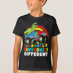 T-shirt Rawrsomement Différent T Rex Monster Truck Autisme