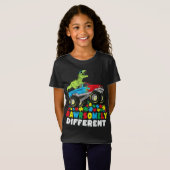 T-Shirt Rawrsomement Différent T Rex Monster Truck Autisme (Devant entier)
