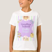 T-Shirt rayé Goodbye School Hello Pool (Devant)