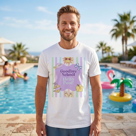 T-shirt rayé Goodbye School Hello Pool