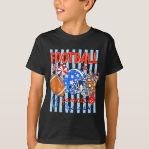T-shirt Rayé jeu drôle journée de sport football est favor