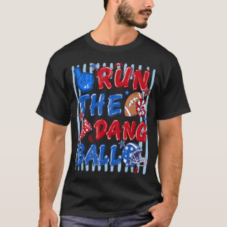 T-shirt Rayé Saison de Football Drôle de Jour de Match Cou
