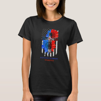 T-shirt Raynauds Syndrome Red Blue Sunflower Faith Hope Lo