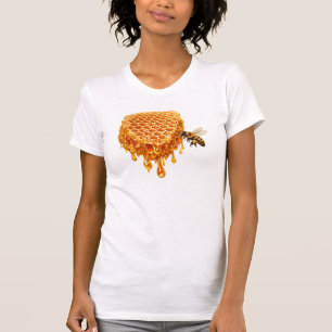 T-shirt Rayon de miel doré qui dégouline avec abeille à mi