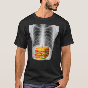 T-shirt Rayon X Montrant Le Sandwich Dans Mon Estomac