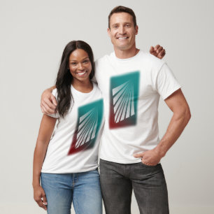 T-shirt Rayons blancs sur turquoise bordeaux