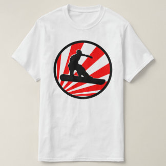 T-shirt rayons rouges snowboard